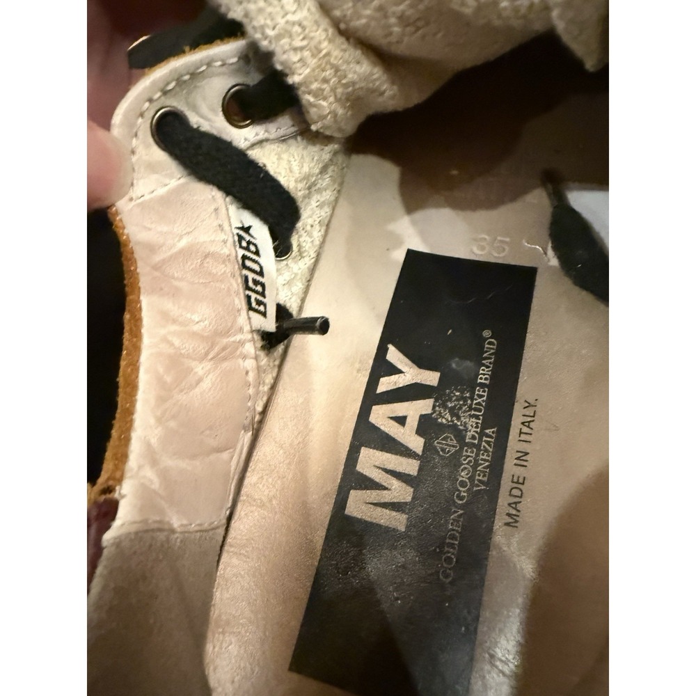 Golden‎ Goose Two-Tone May Shoes Women's 5 Mustard Suede  Sneakers & Zipper Case - Picture 14 of 16